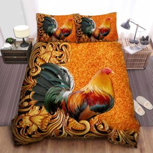 Rooster Bed Sheets Spread Comforter Duvet Cover Bedding Set
