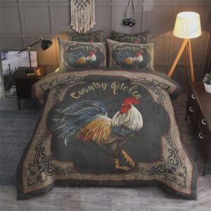 Rooster Country Chicken Printed Bed Sheets Spread Duvet Cover Bedding Set