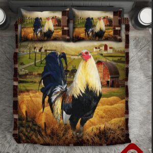 Rooster Painting On The Farm Bedding Set Duvet Cover Pillow Cases