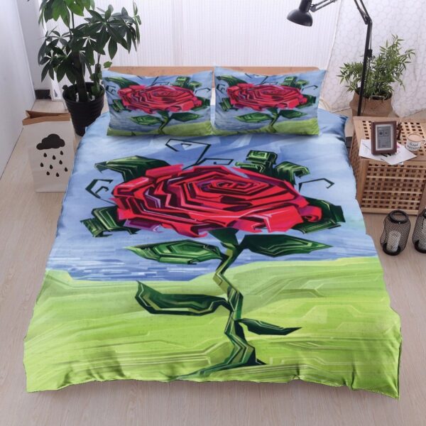Rose Bed Sheets Spread Duvet Cover Bedding Set