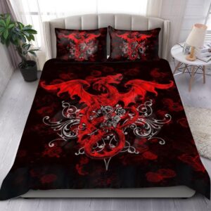Rosy Celtic Dragon Bed Sheets Spread Duvet Cover Bedding Set