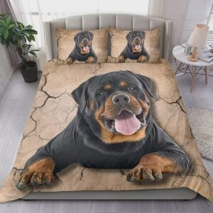 Rottweiler Dog Bed Sheets Spread Duvet Cover Bedding Set