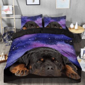 Rottweiler Galaxy Bed Sheets Spread Duvet Cover Bedding Set