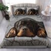Rottweiler Laying Down Bed Sheets Spread Duvet Cover Bedding Set