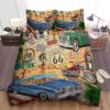 Route 66 Map Bed Sheets Spread Duvet Cover Bedding Set