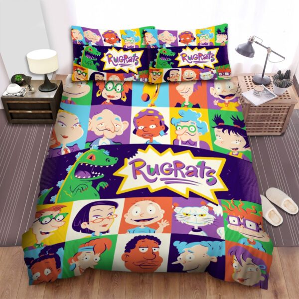 Rugrats All Characters In One Bed Sheets Spread Duvet Cover Bedding Set