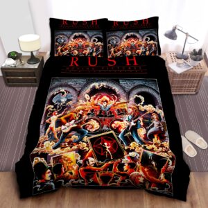 Rush Moving Pictures Album Poster Bed Sheet Spread Comforter Duvet Cover Bedding Set