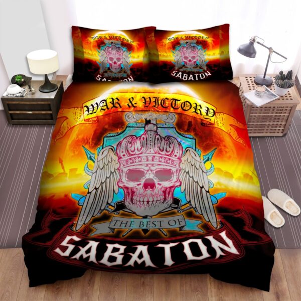 Sabaton Band War And Victory The Best Of Sabaton Album Cover Bed Sheets Spread Duvet Cover Bedding Set