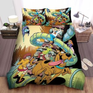 Scooby Doo Movies Fighting The Snake Snacks Bed Sheets Spread Duvet Cover Bedding Set
