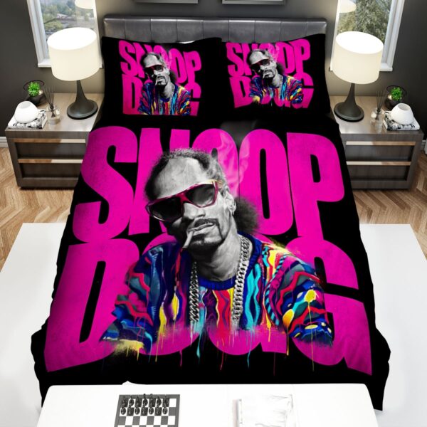 Smoking Snoop Dogg Portrait Art Painting Bed Sheets Spread Duvet Cover Bedding Set
