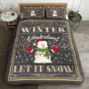 Snowman Christmas Winter Wonderland Let It Snow Bed Sheets Spread Duvet Cover Bedding Set