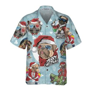 Awesome Xmas Pug Party Christmas Pug Hawaiian Shirt Funny Christmas Gift For Pug Lover 3