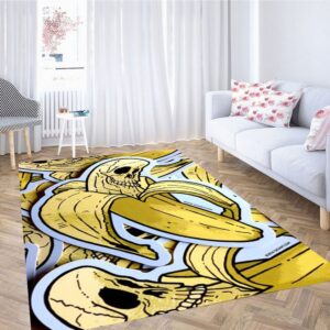 Banana Skull Die Cut Vinyl Living Room Modern Carpet Rug