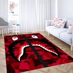 Bape Red Wallpaper Living Room Modern Carpet Rug