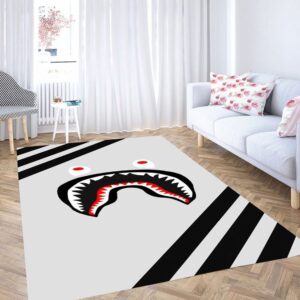 Bape White Wallpaper Living Room Modern Carpet Rug