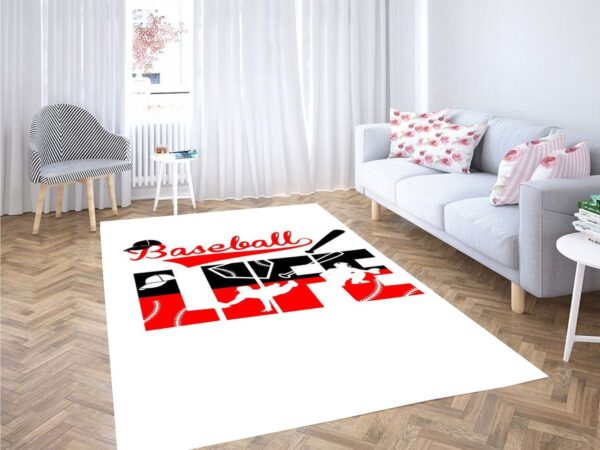 Baseball Life Living Room Modern Carpet Rug