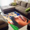 Beautiful African Style Fancy Afro American Melanin Girl Area Rug