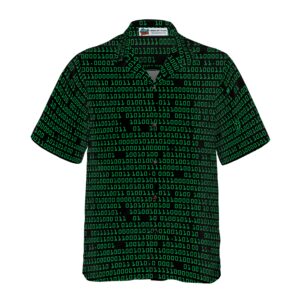 Binary Code Skull Hawaiian Shirt 3