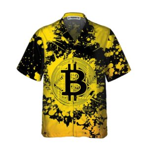 Bitcoin Cryptocurrency Hawaiian Shirt Yellow And Black Bitcoin Shirt For Men Women 3