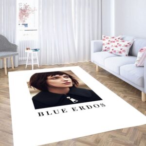 Blue Erdos Fashion Model Photoshoot Living Room Modern Carpet Rug