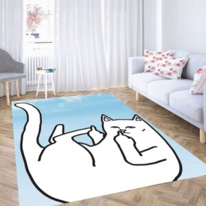 Blue Sky With Cat Ripndip Living Room Modern Carpet Rug