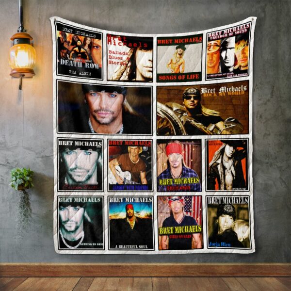 Bret Michaels Album Covers Quilt Gift For Christmas Black Friday Thanksgiving