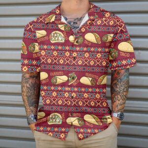 Burgundy Taco Mexican Folk Taco Hawaiian Shirt Funny Taco Shirts For Men And Women Taco Gift For Taco Lover 5