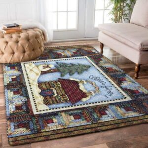 Cabin Snowman Christmas Limited Edition Rug