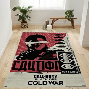 Call Of Duty Black Ops Cold War Caution Rug Custom Size And Printing