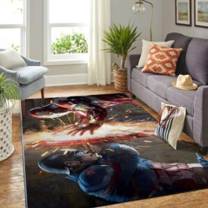Captain America amp Iron Man Living Room Area Rug