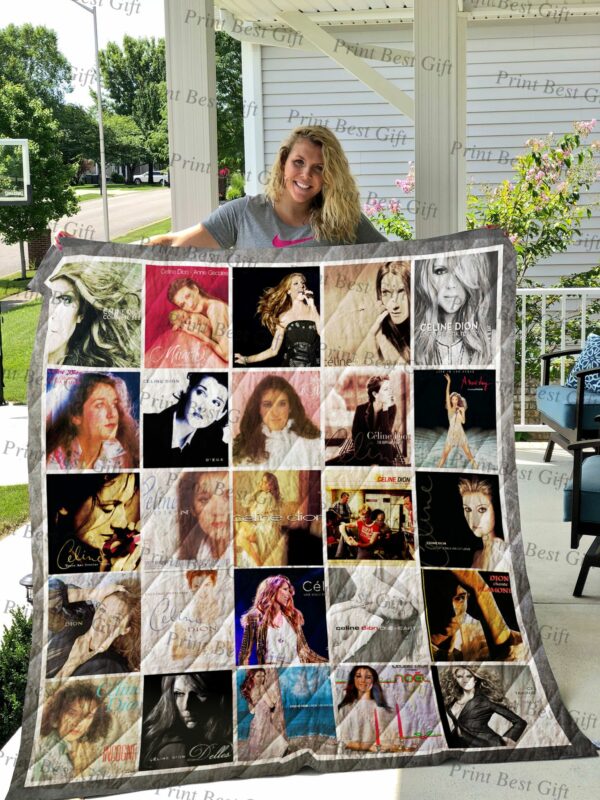 Celine Dion Albums Cover Poster Quilt Gift For Family On Christmas Black Friday Cyber Monday