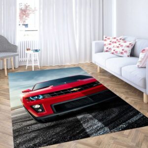 Chevrolet Red Car Living Room Modern Carpet Rug