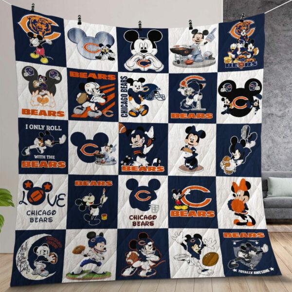 Chicago Bears Disney Quilt Gift For Christmas Birthday Thanksgiving