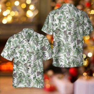 Christmas Aesthetic Watercolor Hawaiian Shirt Pine Tree Pattern Christmas Shirt Best Gift For Christmas 5