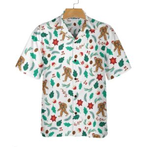Christmas Bigfoot Sasquatch Pattern Hawaiian Shirt Funny Christmas Shirt Best Gift For Christmas 4