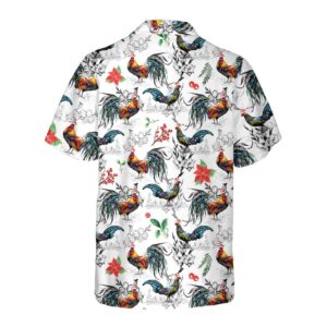Christmas Chicken With Poinsettia Flower Hawaiian Shirt Tropical Christmas Shirt For Men 2