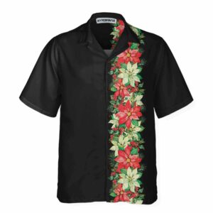 Christmas Poinsettia Flowers And Holly Berries Christmas Hawaiian Shirt Floral Christmas Hawaiian Shirt 3