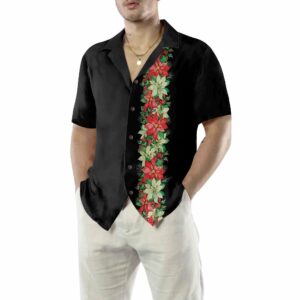 Christmas Poinsettia Flowers And Holly Berries Christmas Hawaiian Shirt Floral Christmas Hawaiian Shirt 4
