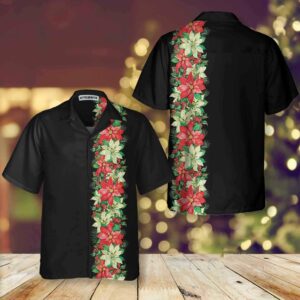 Christmas Poinsettia Flowers And Holly Berries Christmas Hawaiian Shirt Floral Christmas Hawaiian Shirt 5