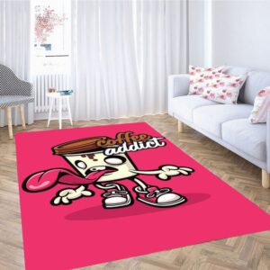 Coffe Cartoon Wallpaper Living Room Modern Carpet Rug