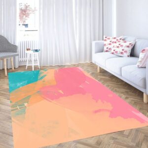 Colorful Aesthetic Brush Living Room Modern Carpet Rug