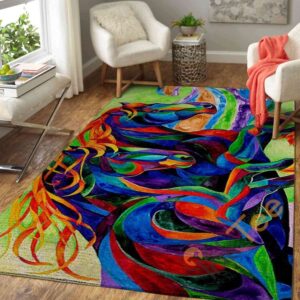 Colorful Horse Area Rug