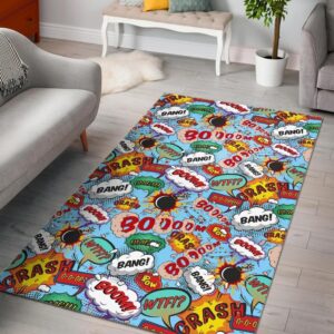 Comic Book Strip Pattern Print Area Limited Edition Rug