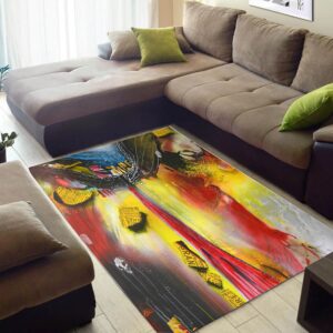 Cool African American Modern Style Afrocentric Pattern Art Themed Carpet Inspired Home Rug