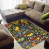 Cool African Graphic Themed Afrocentric Art Style Area Living Room Rug