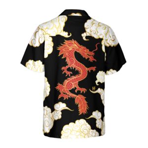 Cool Chinese Dragon Black Red Cloud Hawaiian Shirt 2