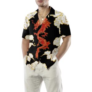 Cool Chinese Dragon Black Red Cloud Hawaiian Shirt 5