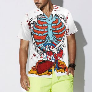 Creepy Ripped Open Rib Cage Organs Hawaiian Shirt 4