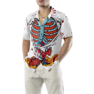 Creepy Ripped Open Rib Cage Organs Hawaiian Shirt 5