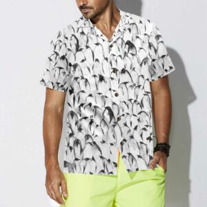 Crowd Penguin Seamless Pattern Penguin Hawaiian Shirt Cool Penguin Shirt For Men Penguin Themed Gift Idea 4